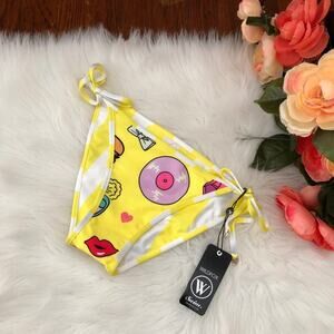 WILDFOX Emoji Reversible String Bikini Bottoms NWT
